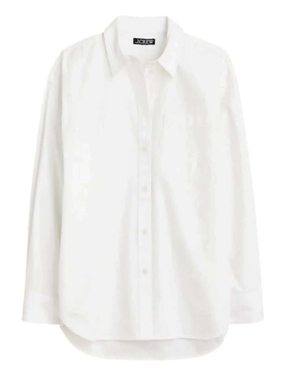 J. Crew White Button-Up Cotton Shirt
